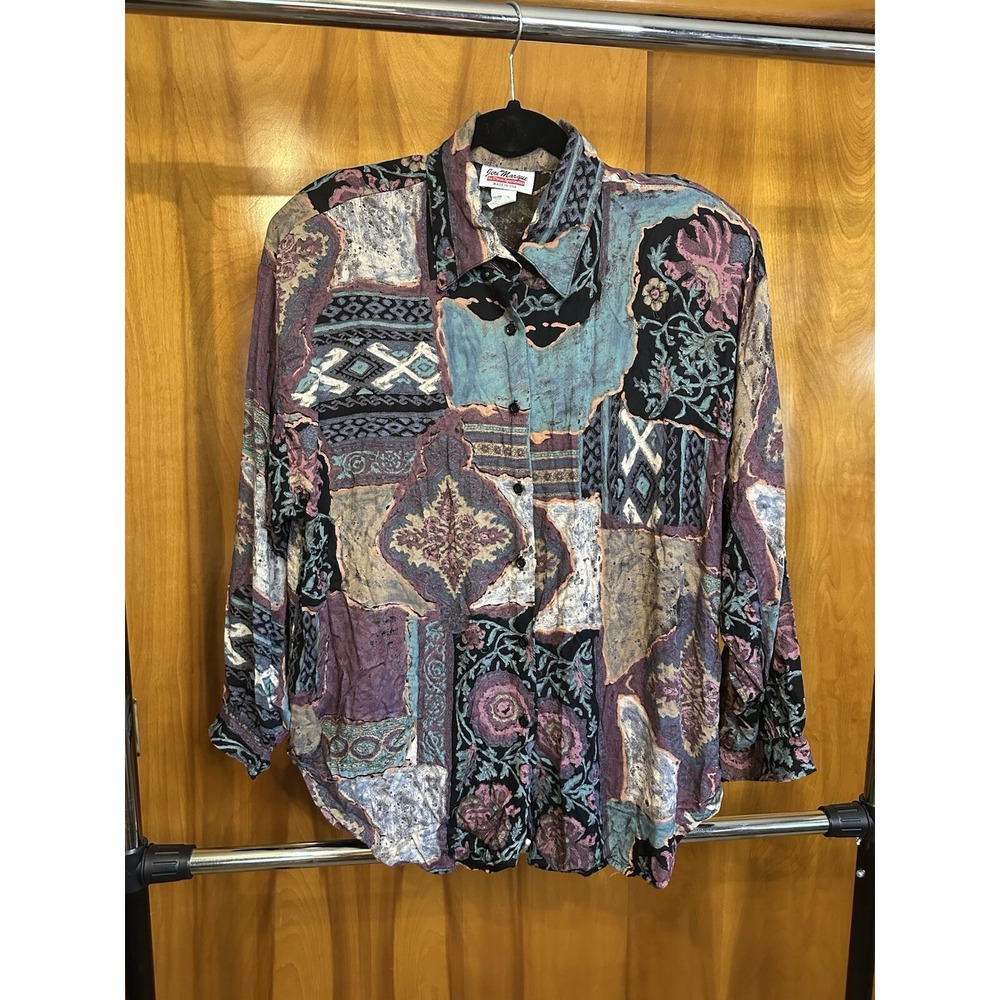Jeri Marque Vintage Women's Long‎ Sleeve by C'com Sportswear. 100% RayonSize 16.